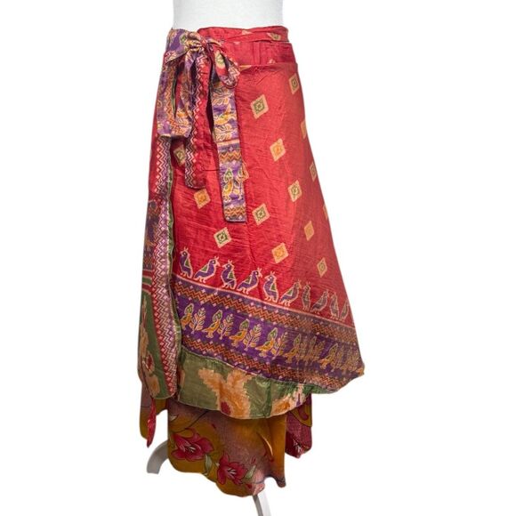 NWT Earthbound True Wrap Maxi Skirt Womens OS Boho Floral Hippie Vacation - Picture 1 of 7